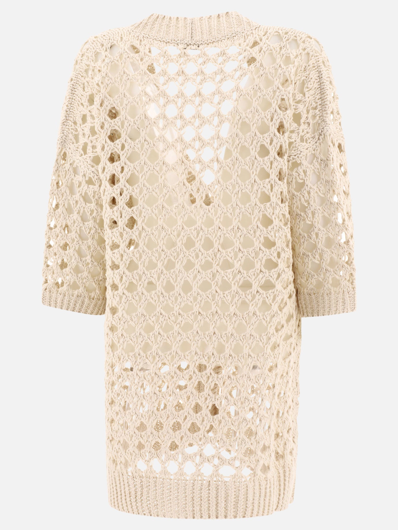 Cardigan Textured knit  Beige - Brunello Cucinelli Donna | PDP | VIETTI Online Store | Zoom-Modal_2
