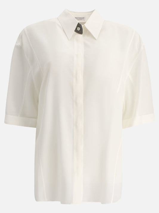 Camicie casual Solid colour  Bianco - Brunello Cucinelli Donna | PLP | VIETTI Online Store 
