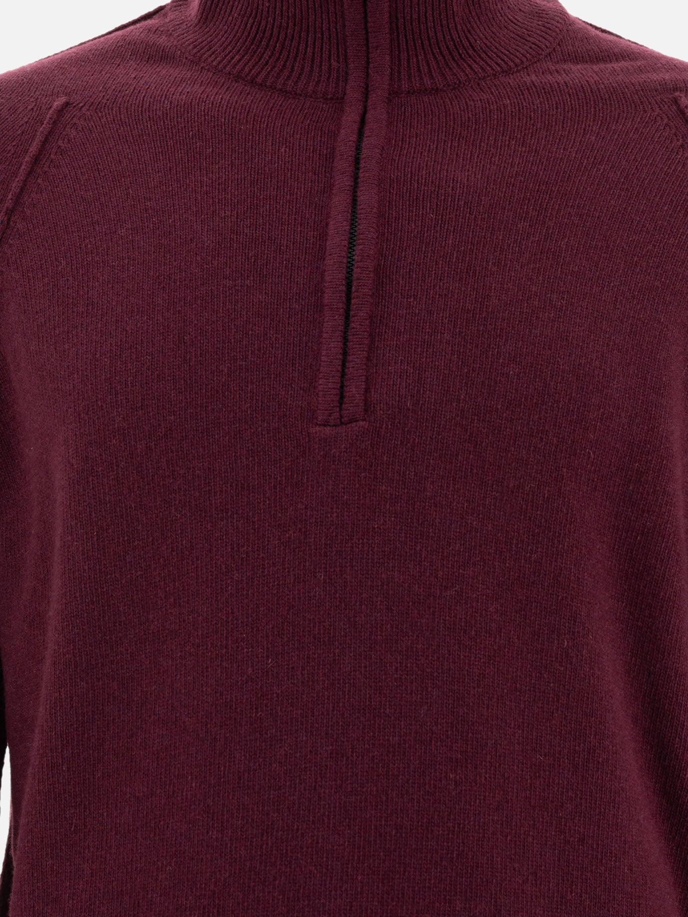 C.P. Company Half-zip sweater with "Lens" detail Bordeaux