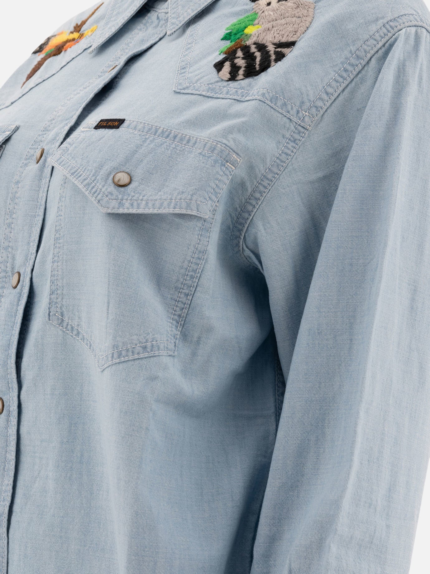 Filson Embroidered western shirt Light blue