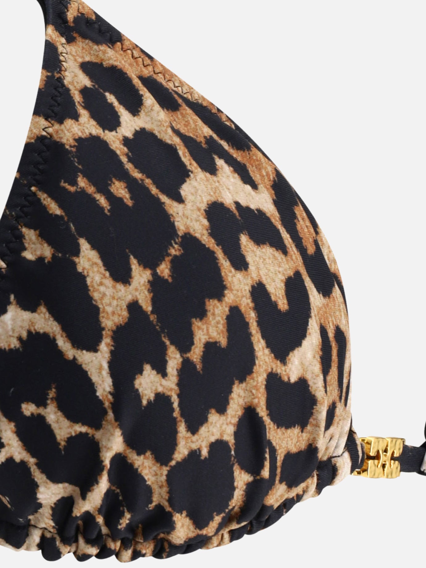 Top bikini con stampa Leopard