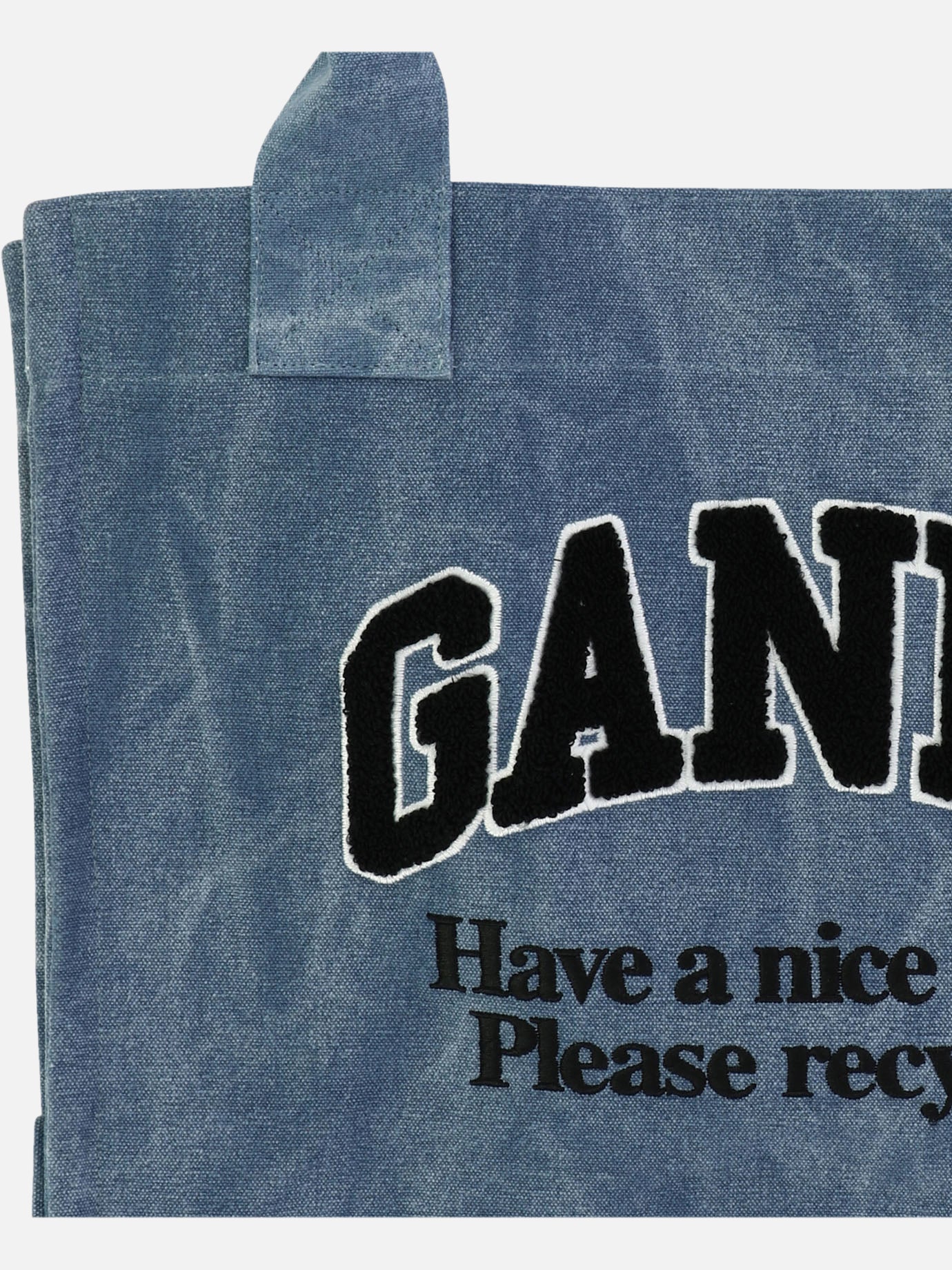 Ganni Oversized tote in canvas Blue