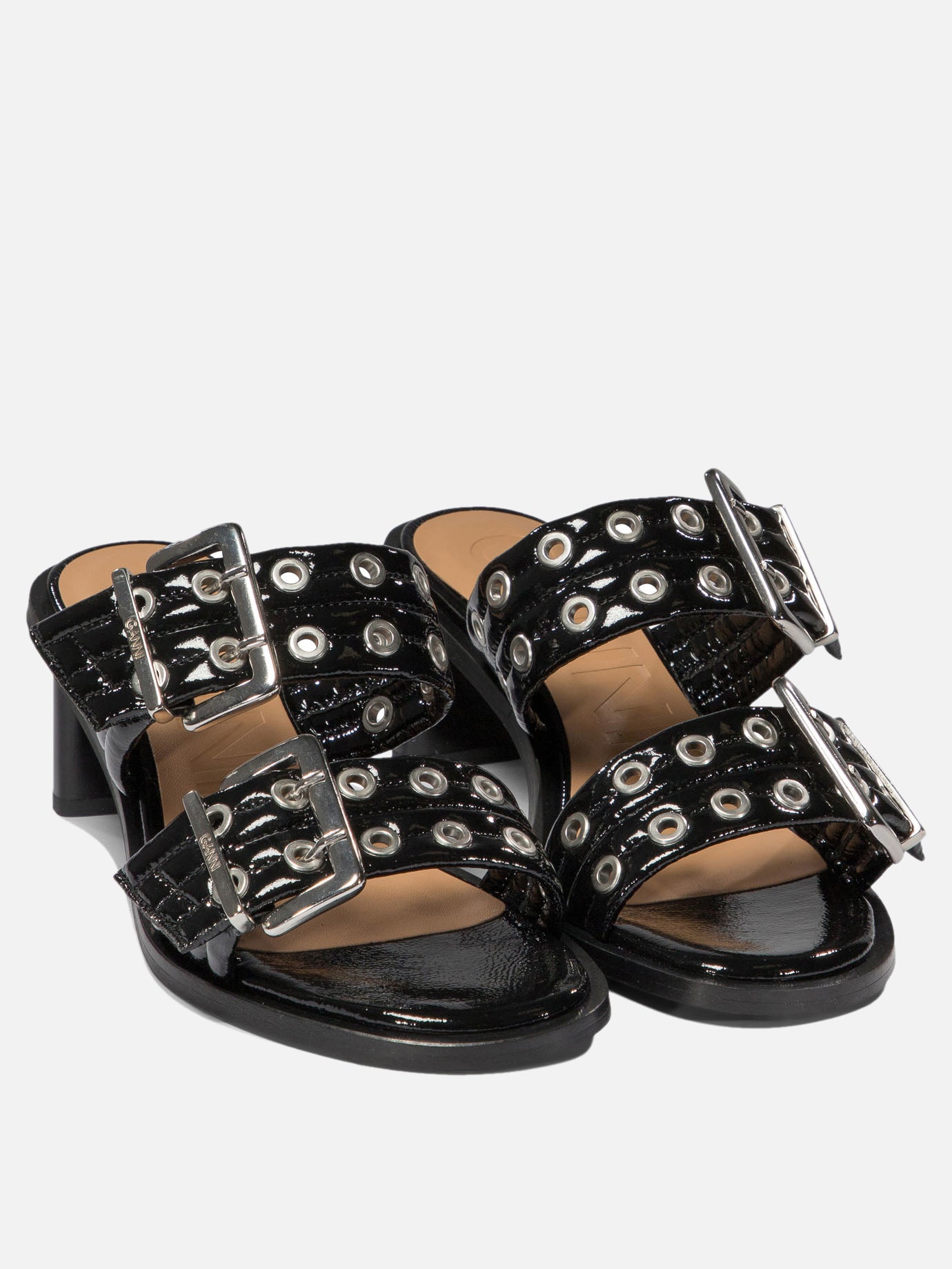 Ganni "Buckle" mules Black