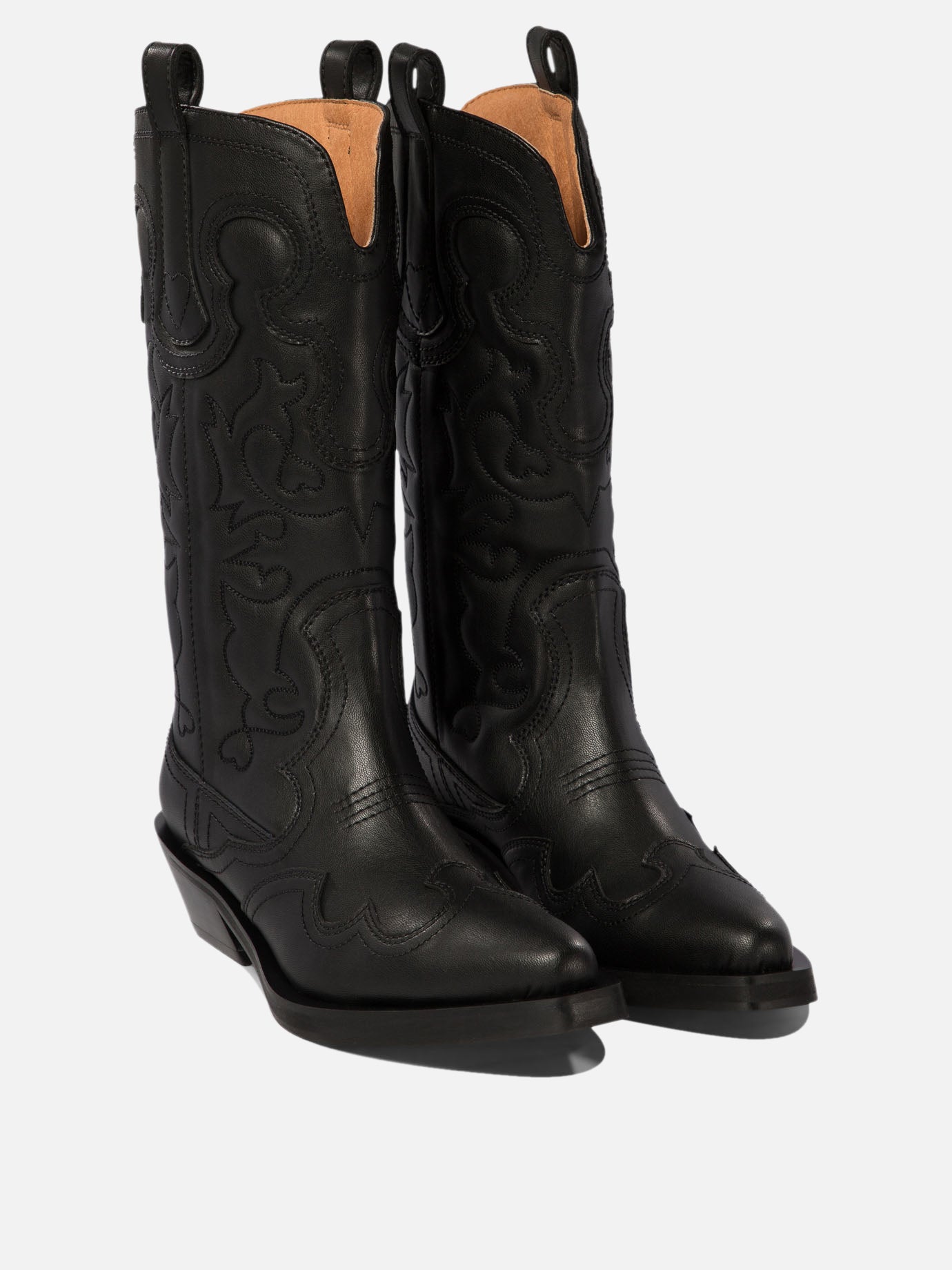 Ganni Western ankle boots Black