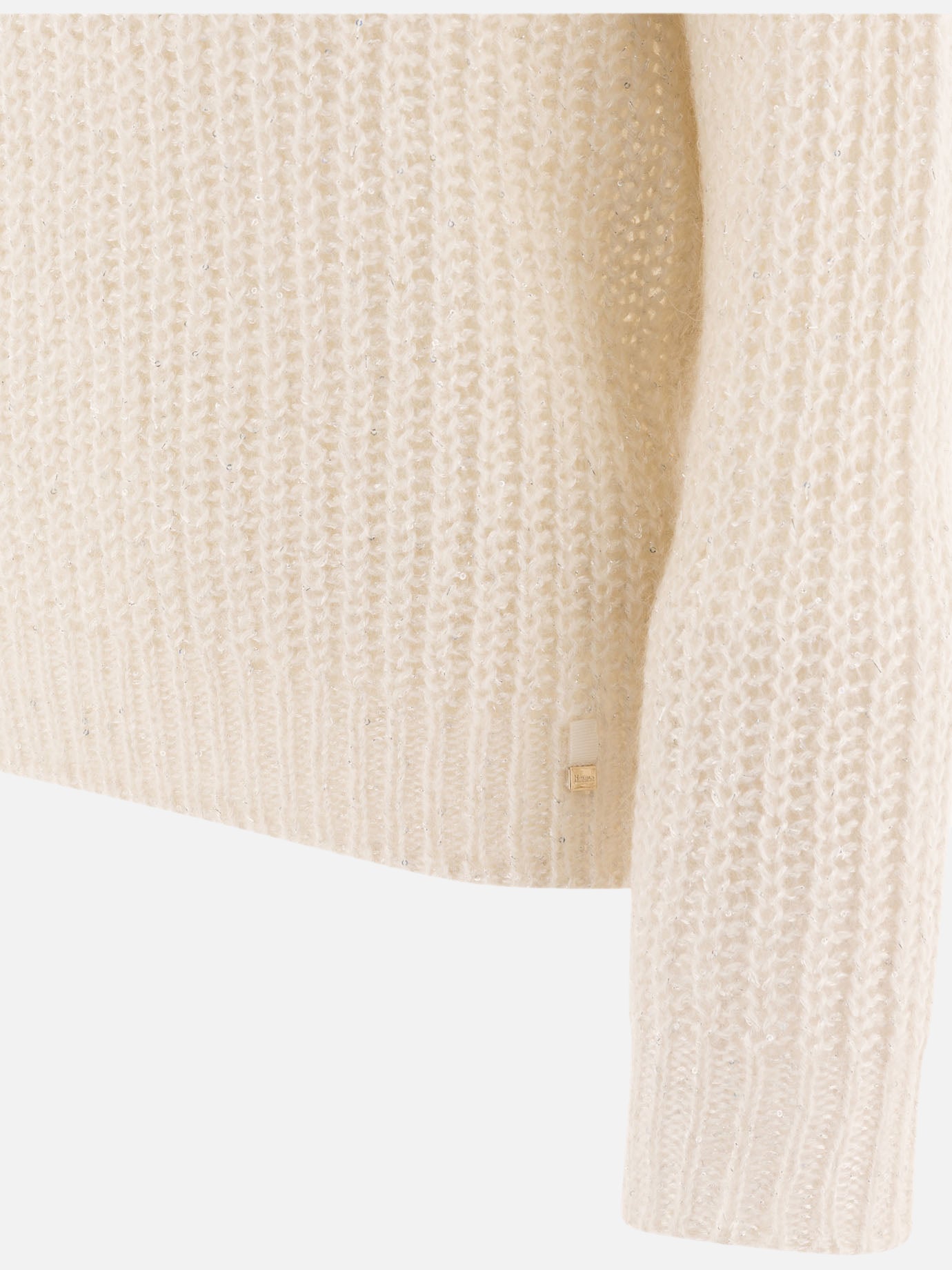 Herno Alpaca and lurex turtleneck sweater White