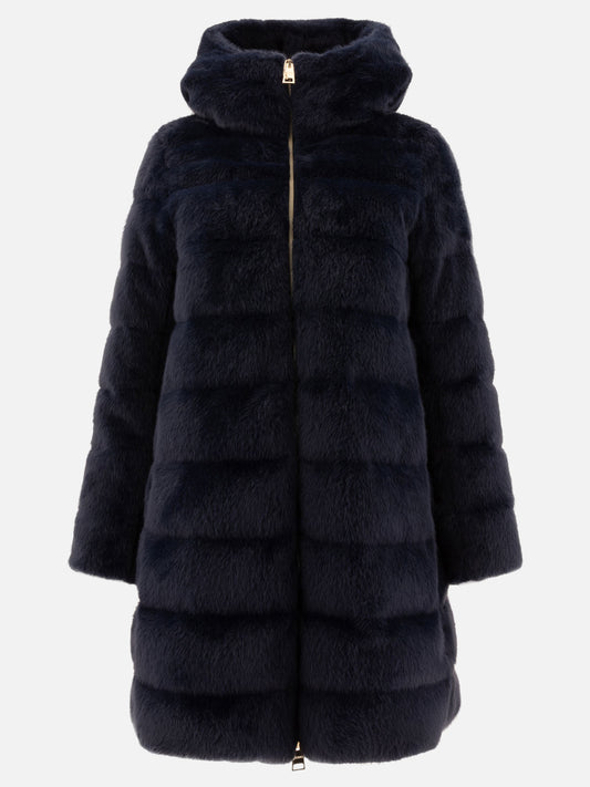 Herno Faux fur down coat Blue