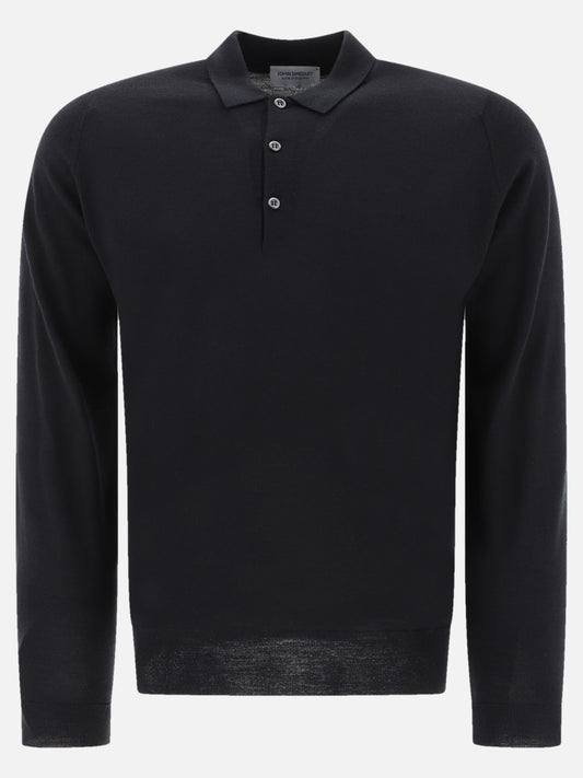 John Smedley "Belper" polo shirt Black