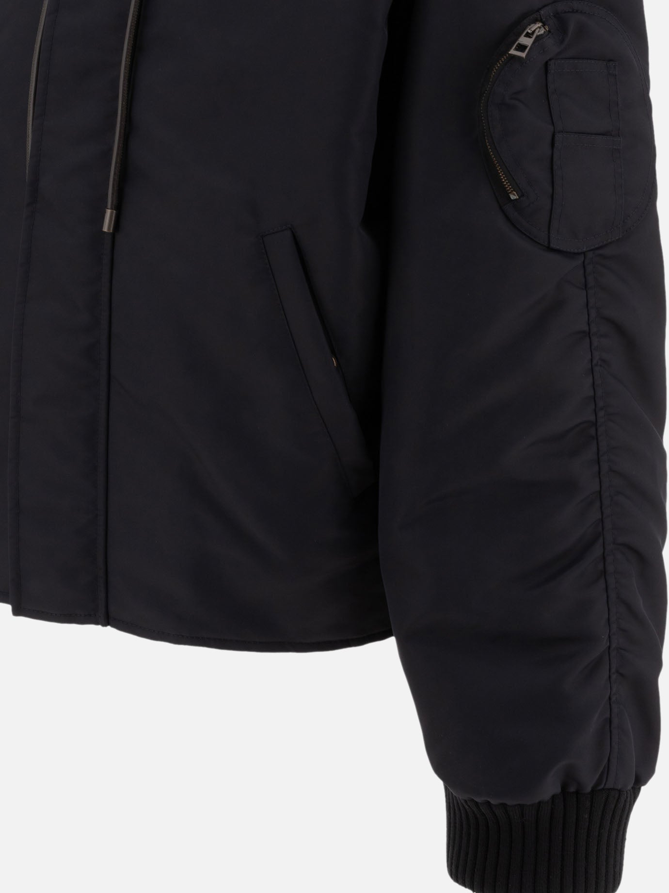 Loewe Hooded bomber jacket in nylon Black