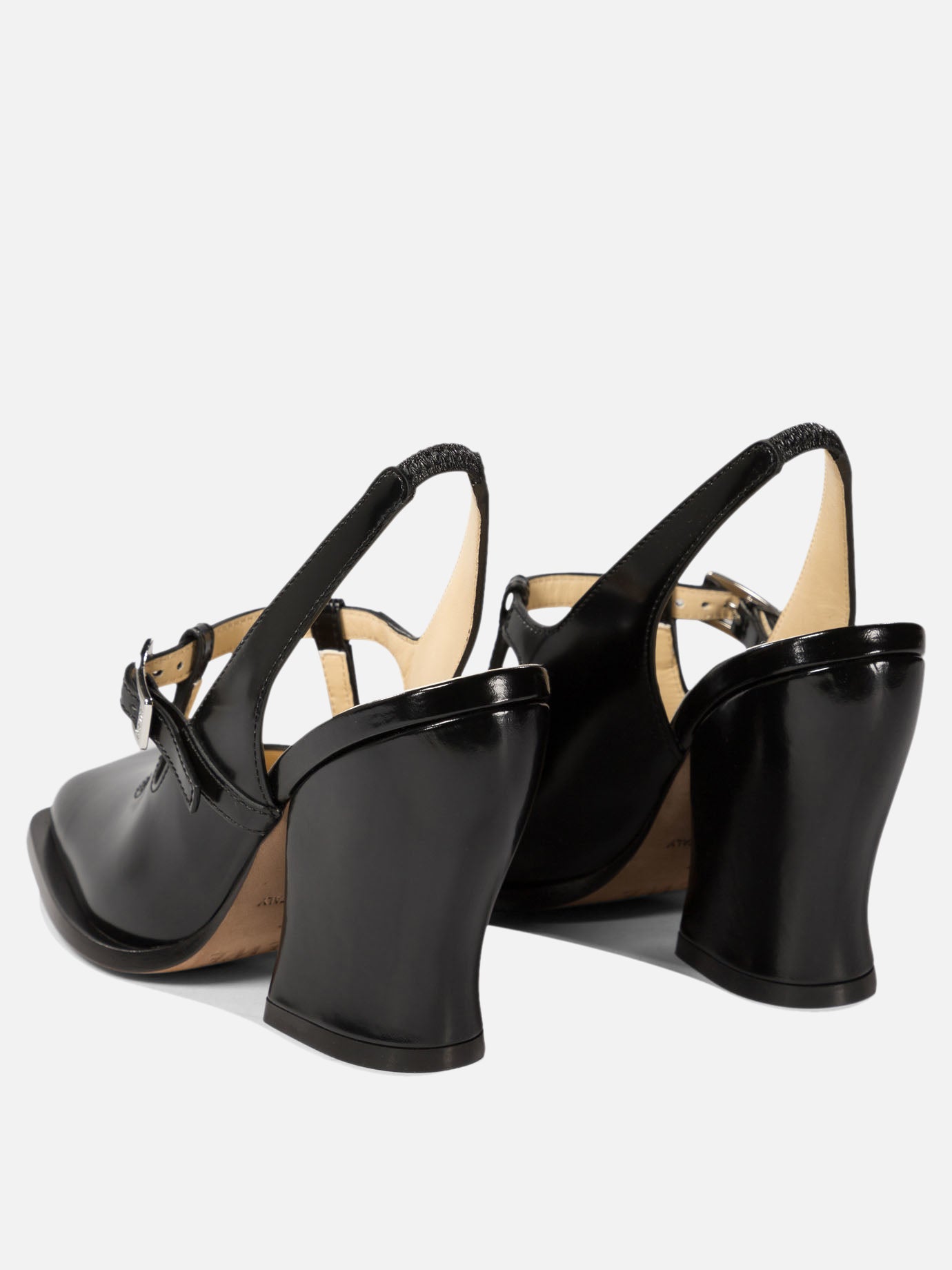 Décolleté slingback "Onda" in pelle di vitello spazzolata