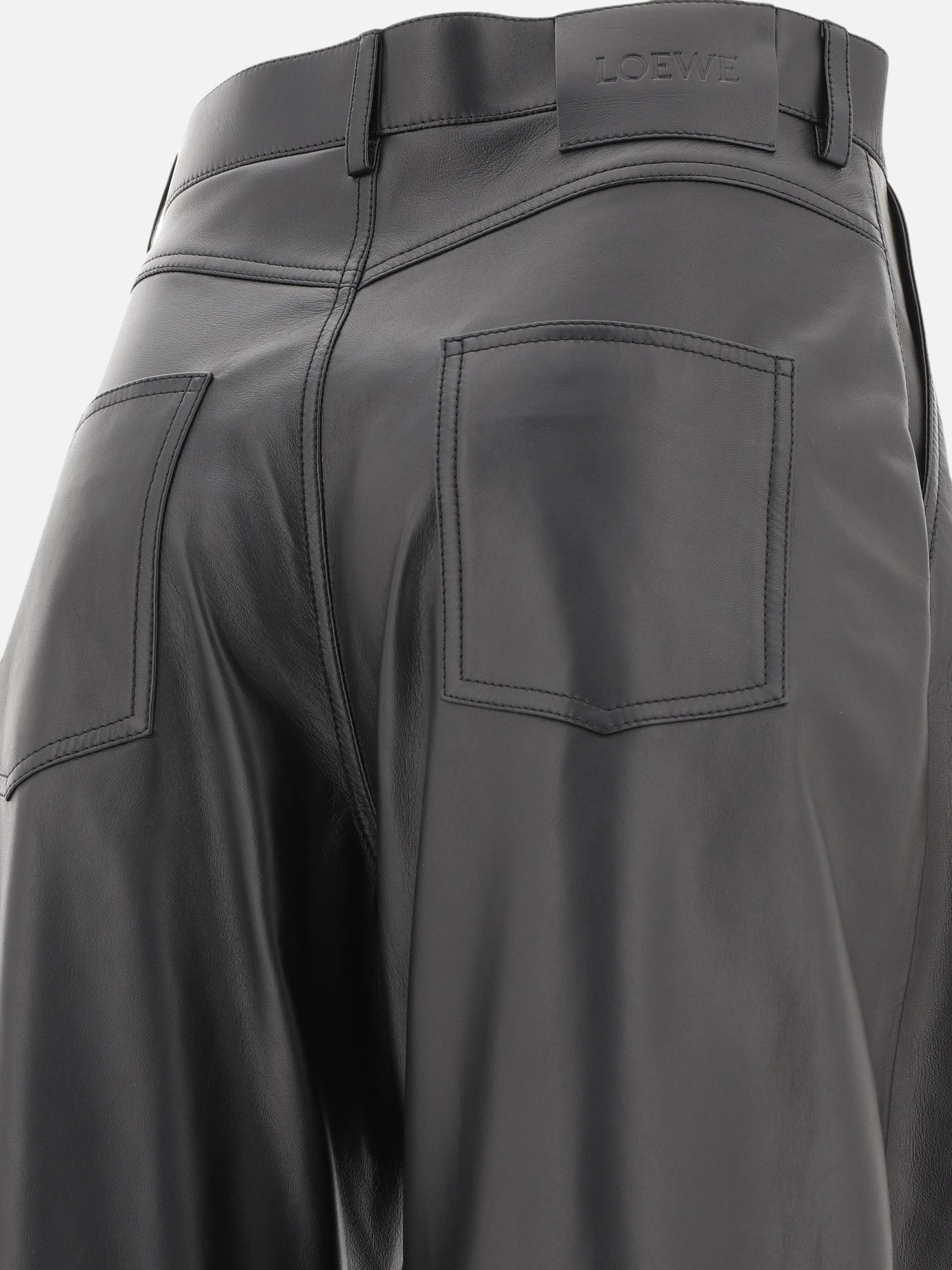 【関税込み】LOEWE Balloon trousers in nappa lambskin Loewe Balloon trousers in nappa lambskin Black - Women