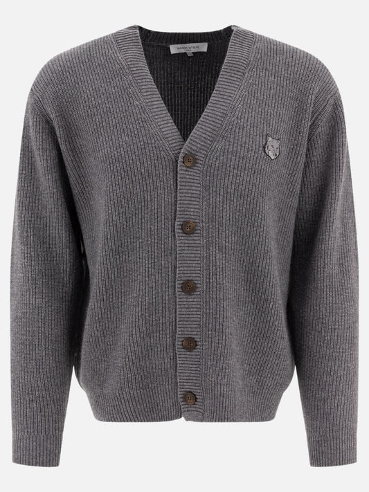 Maison Kitsuné "Bold Fox Head" cardigan Grey