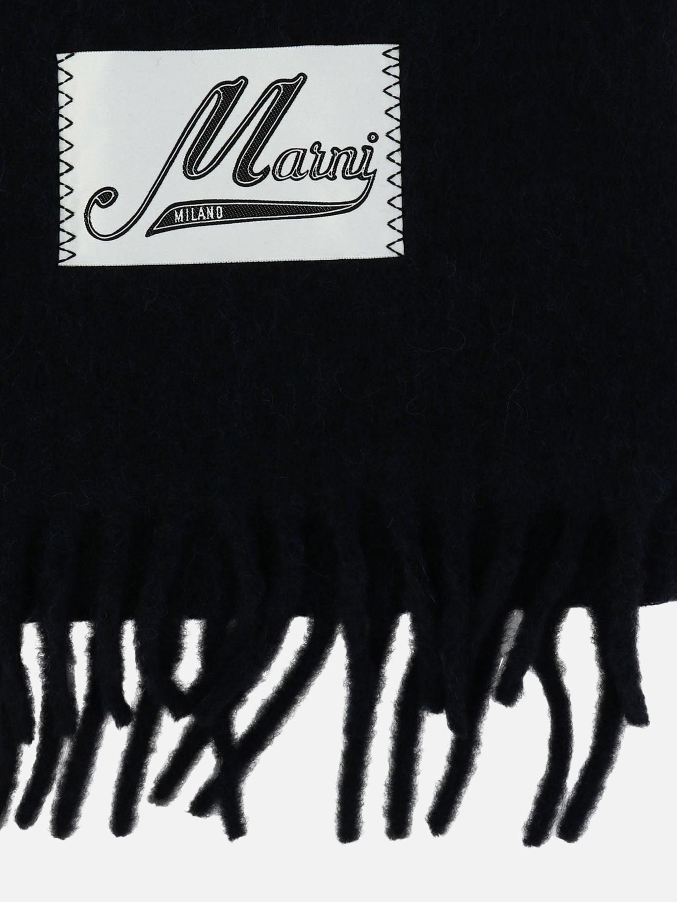 Marni Scarf with logo patch Blue