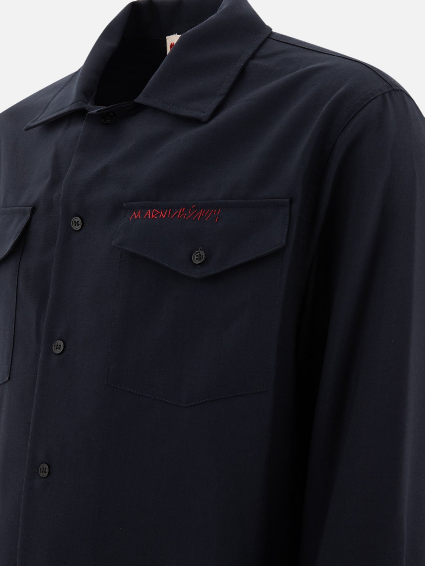 Marni Shirt with embroidered logo Blue