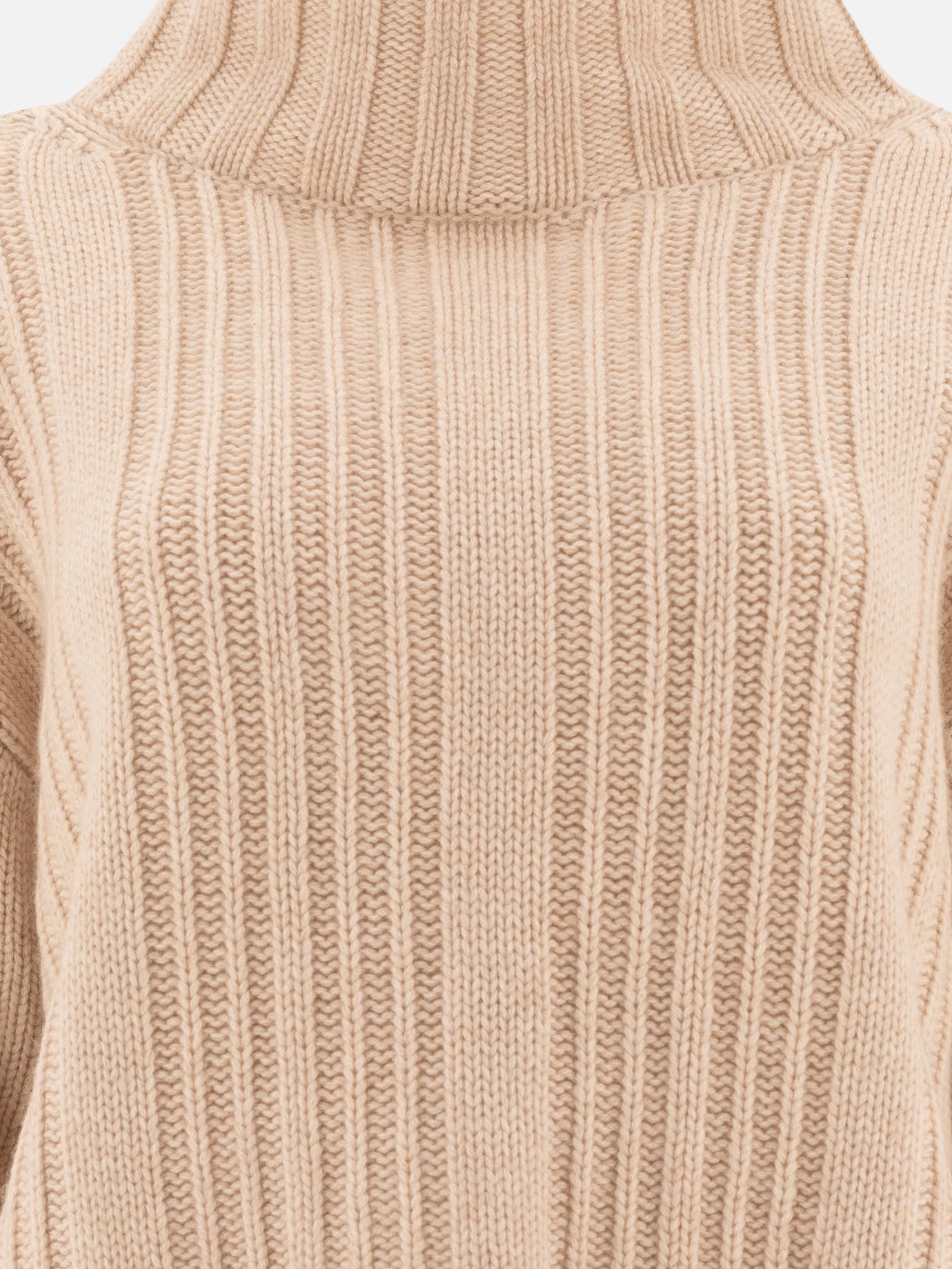 Max Mara Wool and cashmere turtleneck sweater Beige