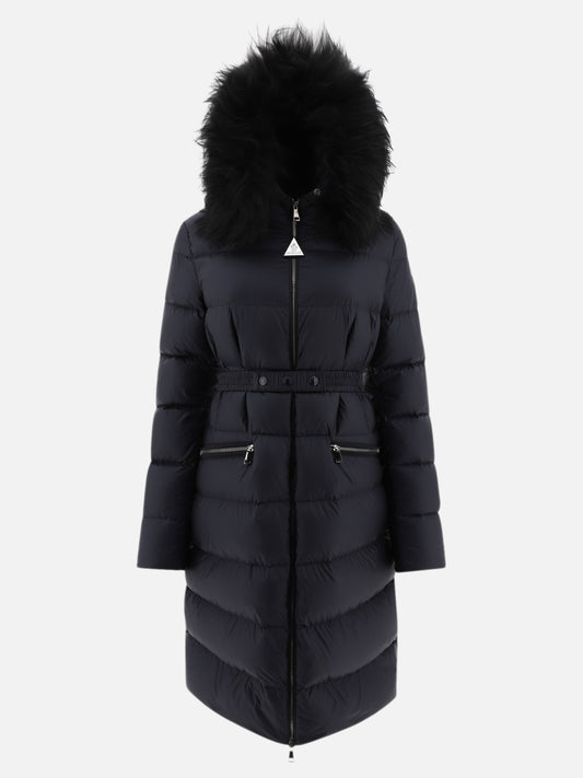 Down coats Solid colour  Blue - Moncler Women | PLP | VIETTI Online Store 
