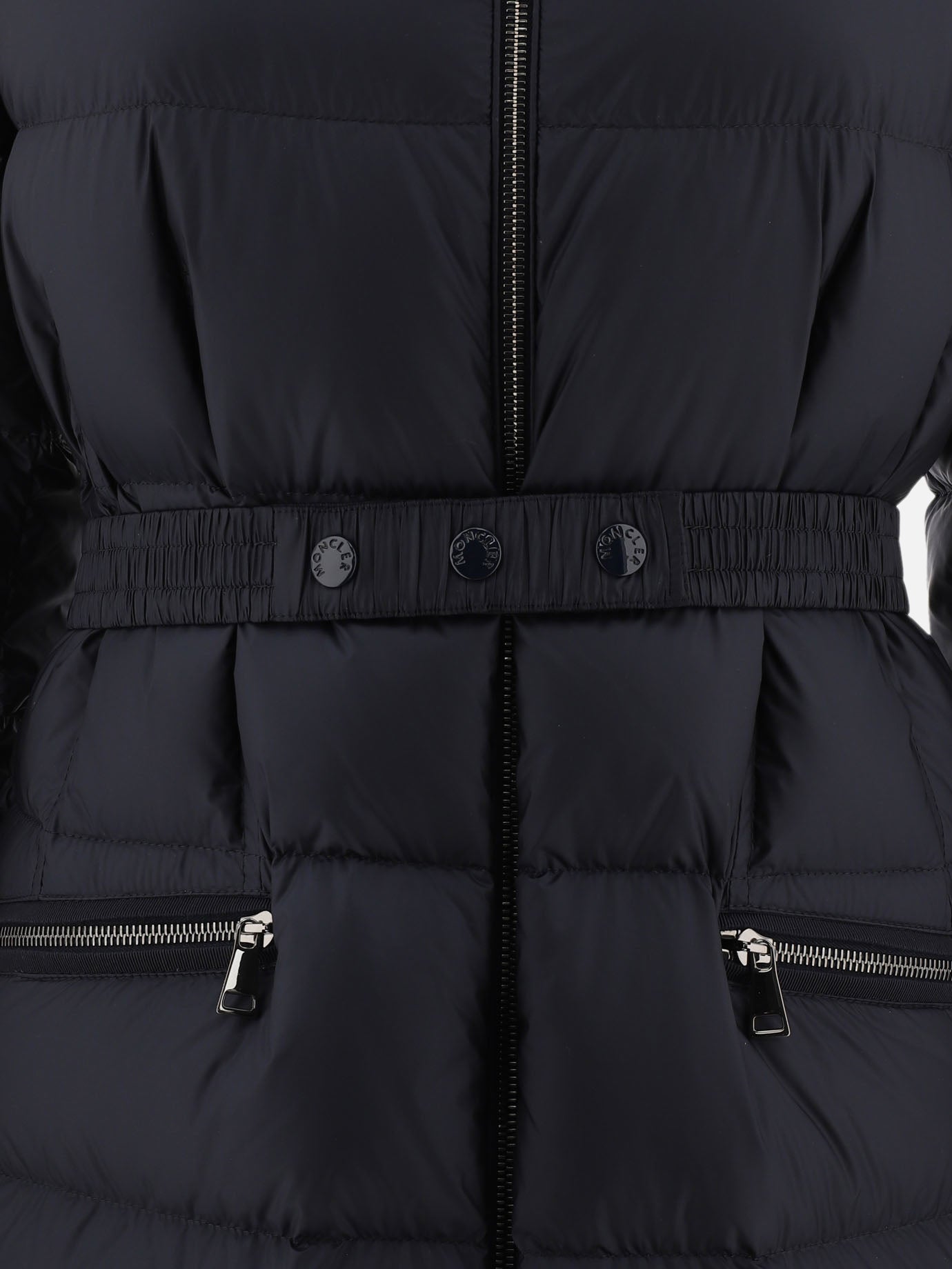 Down coats Solid colour  Blue - Moncler Women | PDP | VIETTI Online Store | thumbnail_3