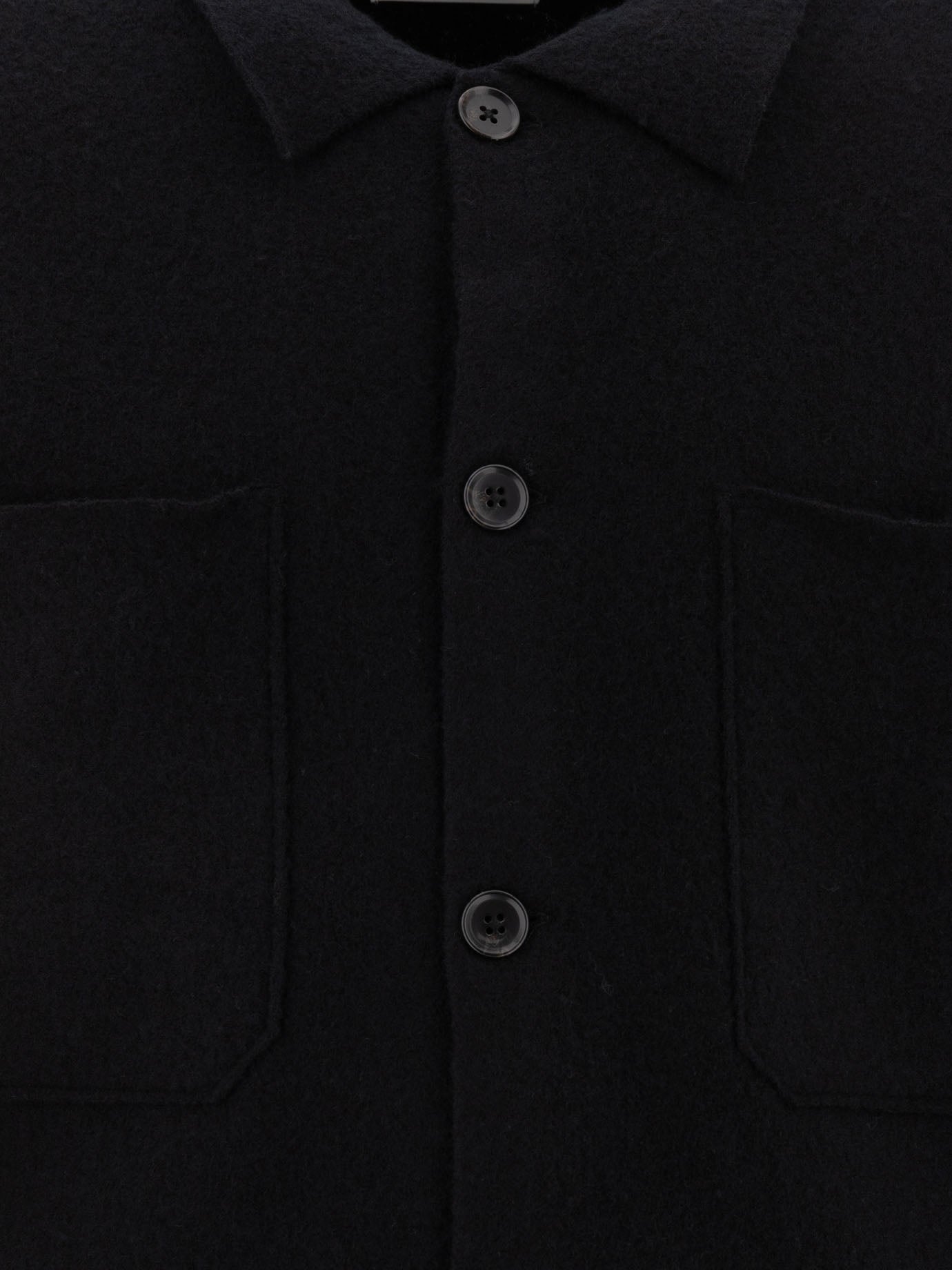 NN.07 "Jonas" boiled wool overshirt Black