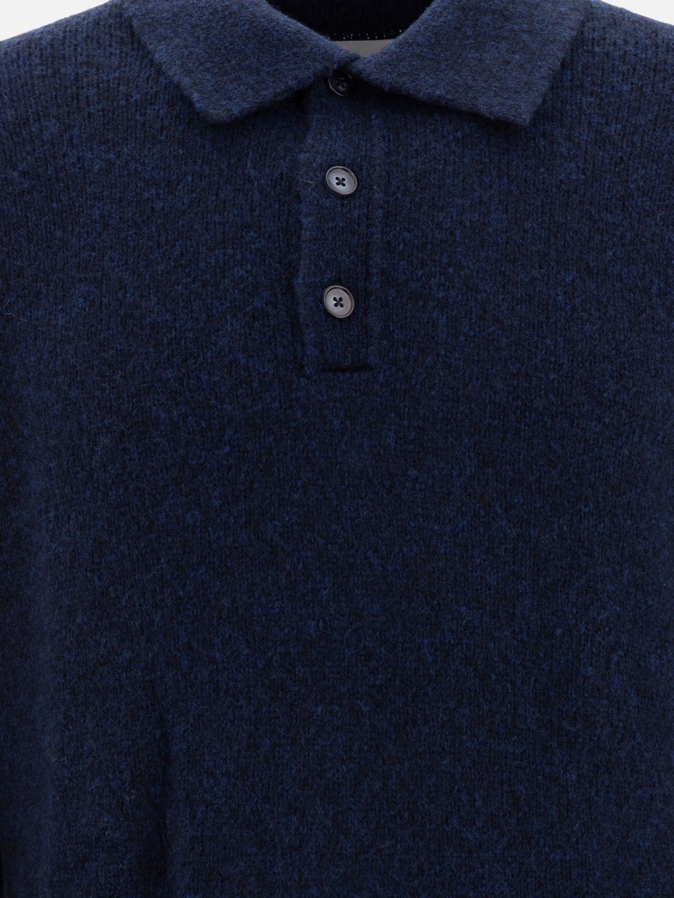 "Lee" merino wool-blend polo sweater