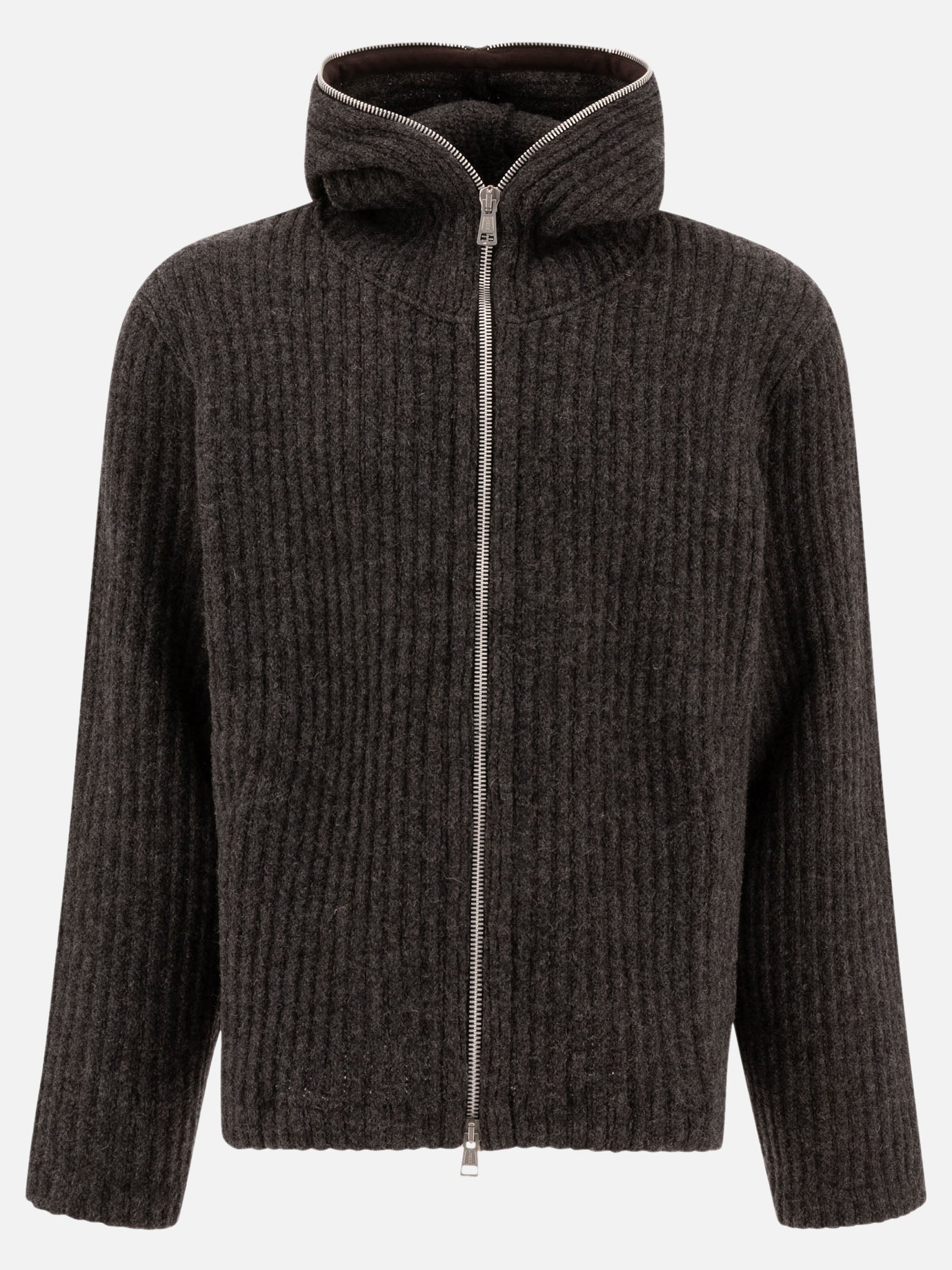 Ribbed full zip sweater