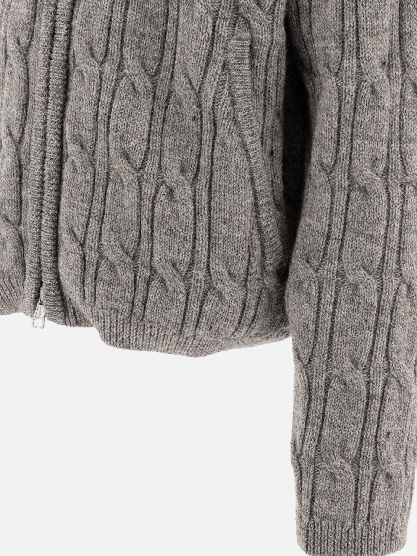 "Level" cable-knit sweater