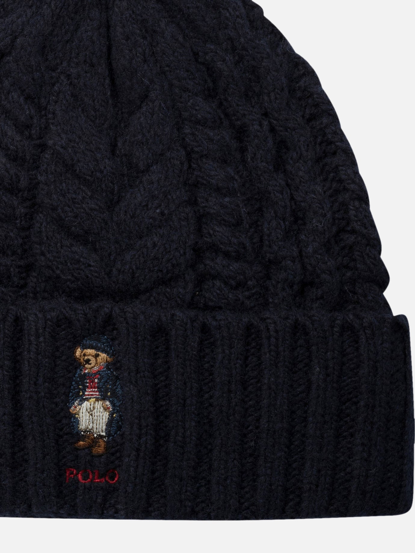 Polo Ralph Lauren "Polo Bear" cable pom-pom beanie Blue