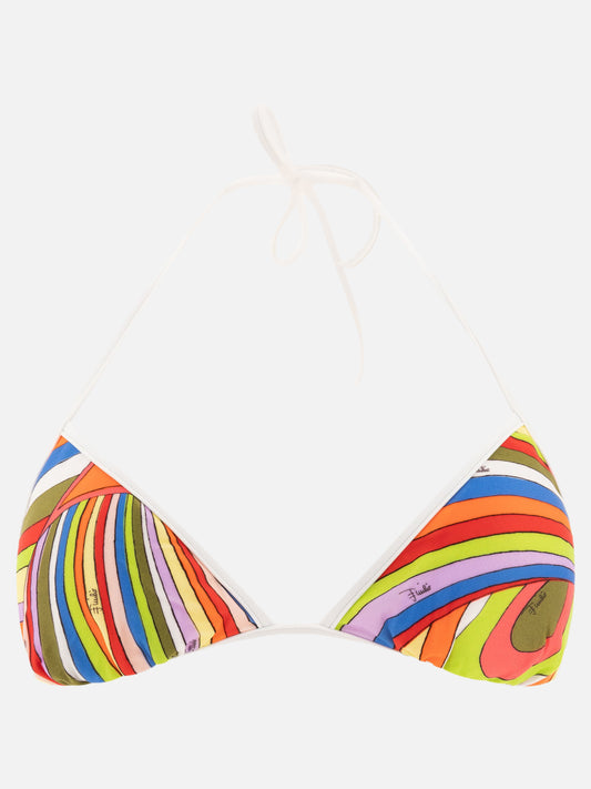 Top bikini con stampa Iride