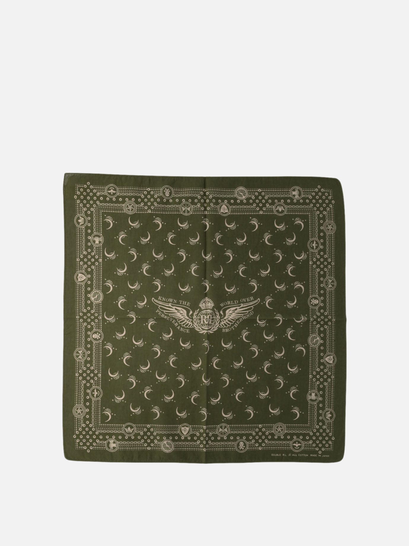 RRL by Ralph Lauren Winged-logo cotton bandana Green