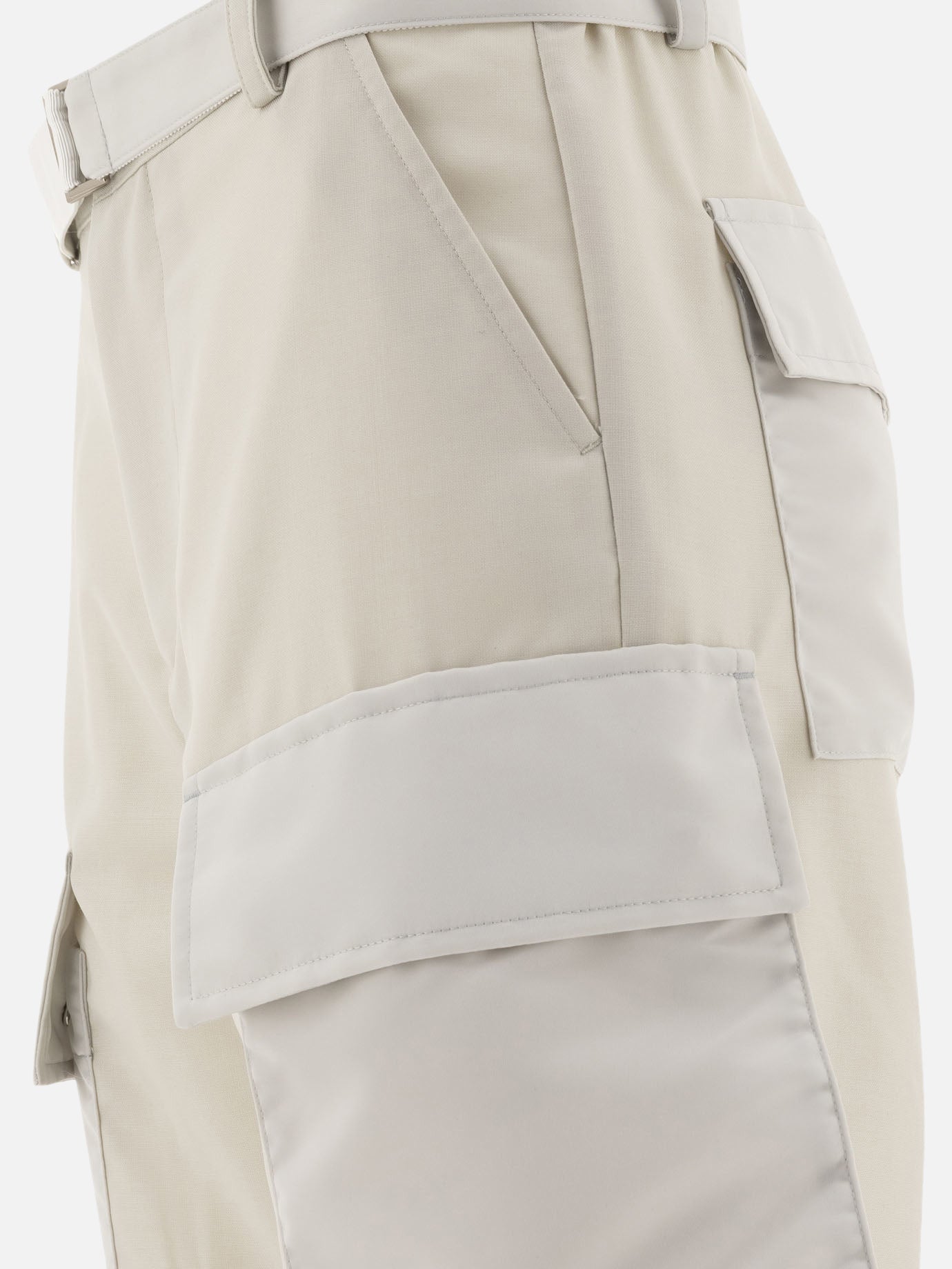 Sacai Belted cargo trousers Beige