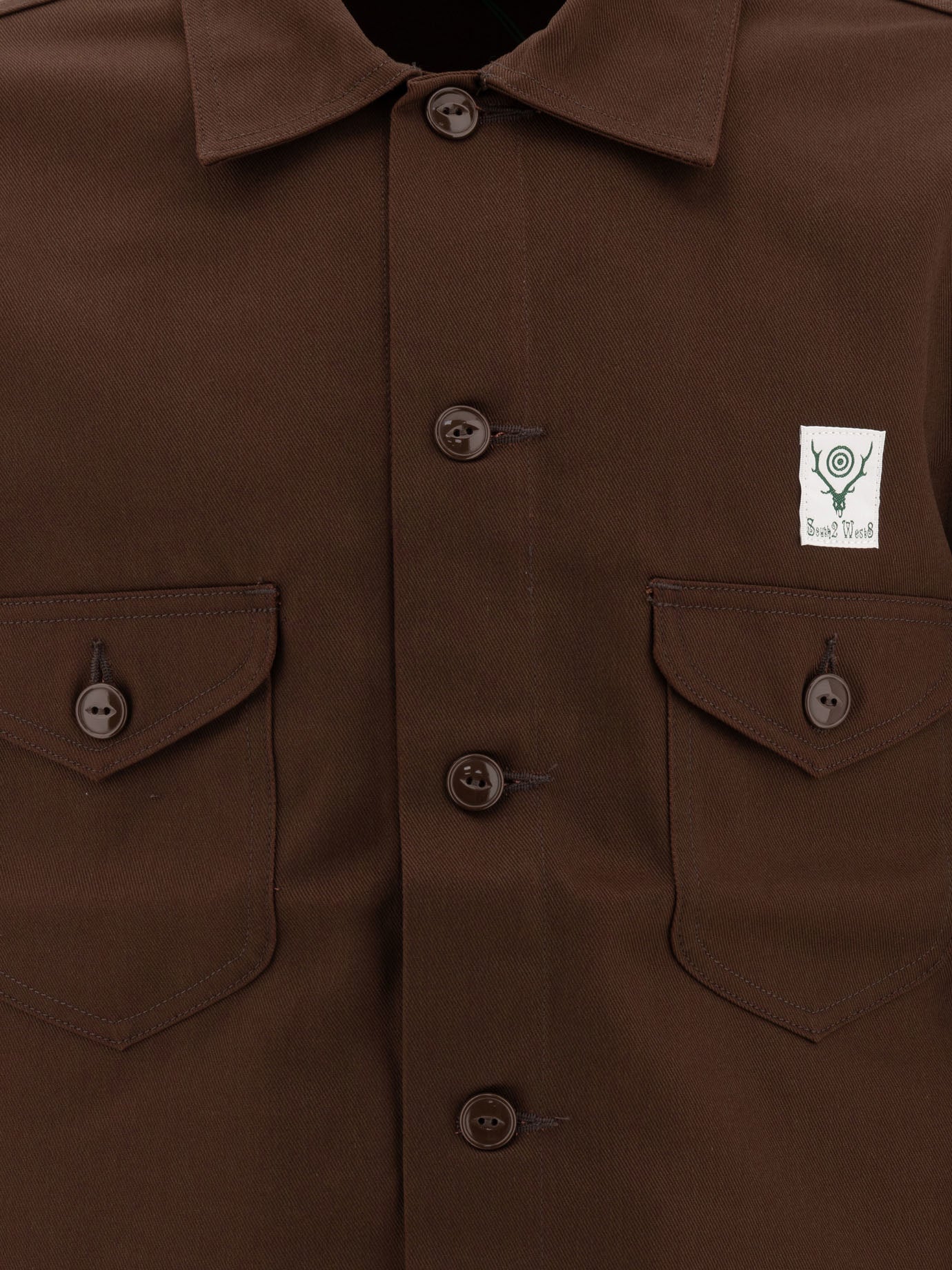 South2 West8 "Smokey" overshirt Brown