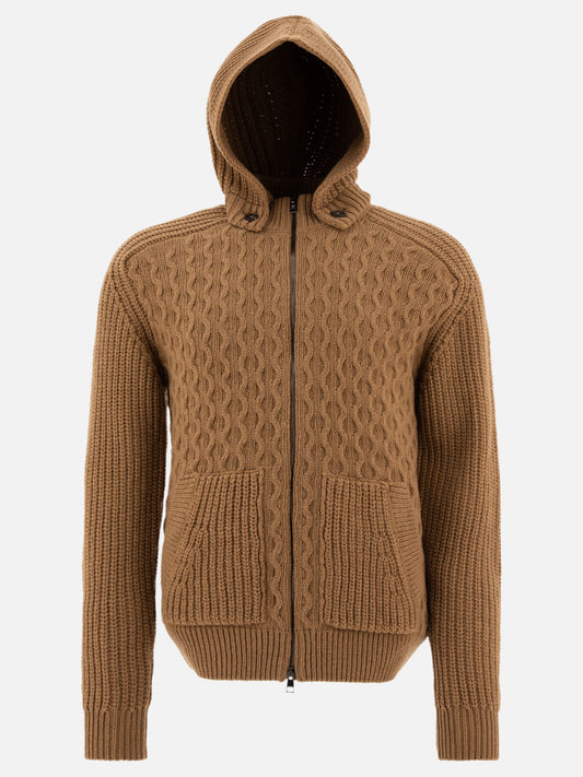 Tagliatore Maglione con cappuccio e zip "Aspen" 19440875_50 Brown 1