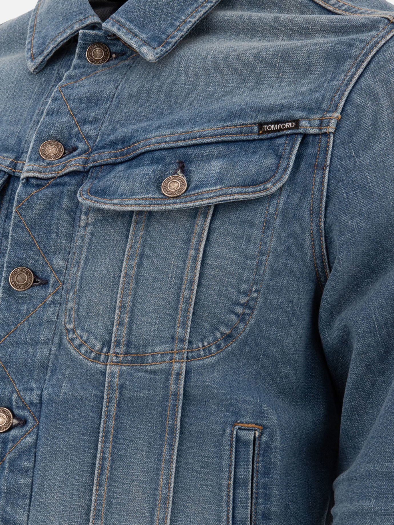 Denim jackets Solid colour  Blue - Tom Ford Men | PDP | VIETTI Online Store | thumbnail_4