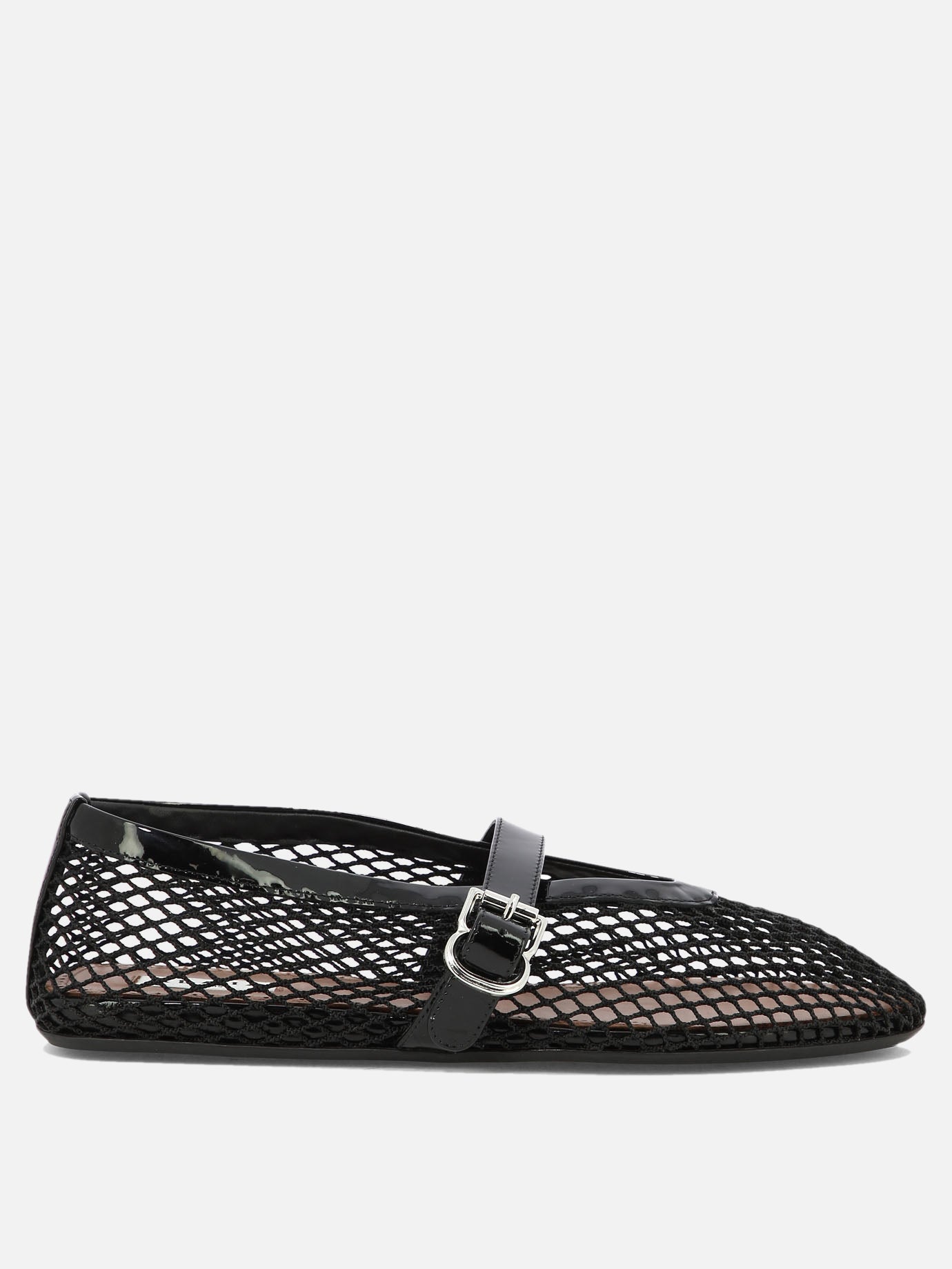 Mary Jane ballet flats 90% polyamide 10% calf leather - 100% rubber  Black - Alaïa Women | PDP | VIETTI Online Store | Zoom-Modal
