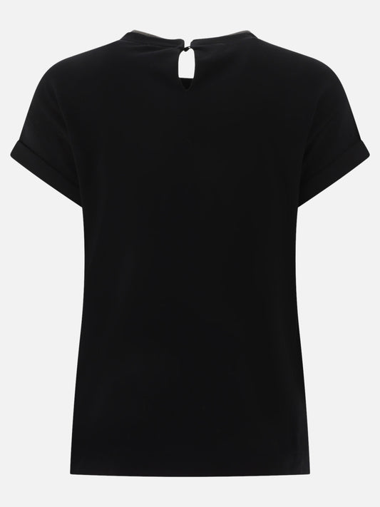 Crewneck t-shirts Solid colour  Black - Brunello Cucinelli Women | PLP | VIETTI Online Store | 2
