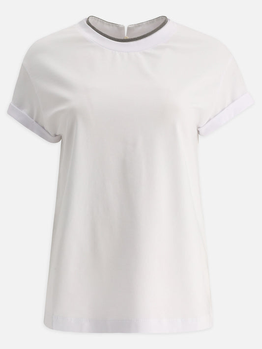 Crewneck t-shirts Solid colour  White - Brunello Cucinelli Women | PLP | VIETTI Online Store 
