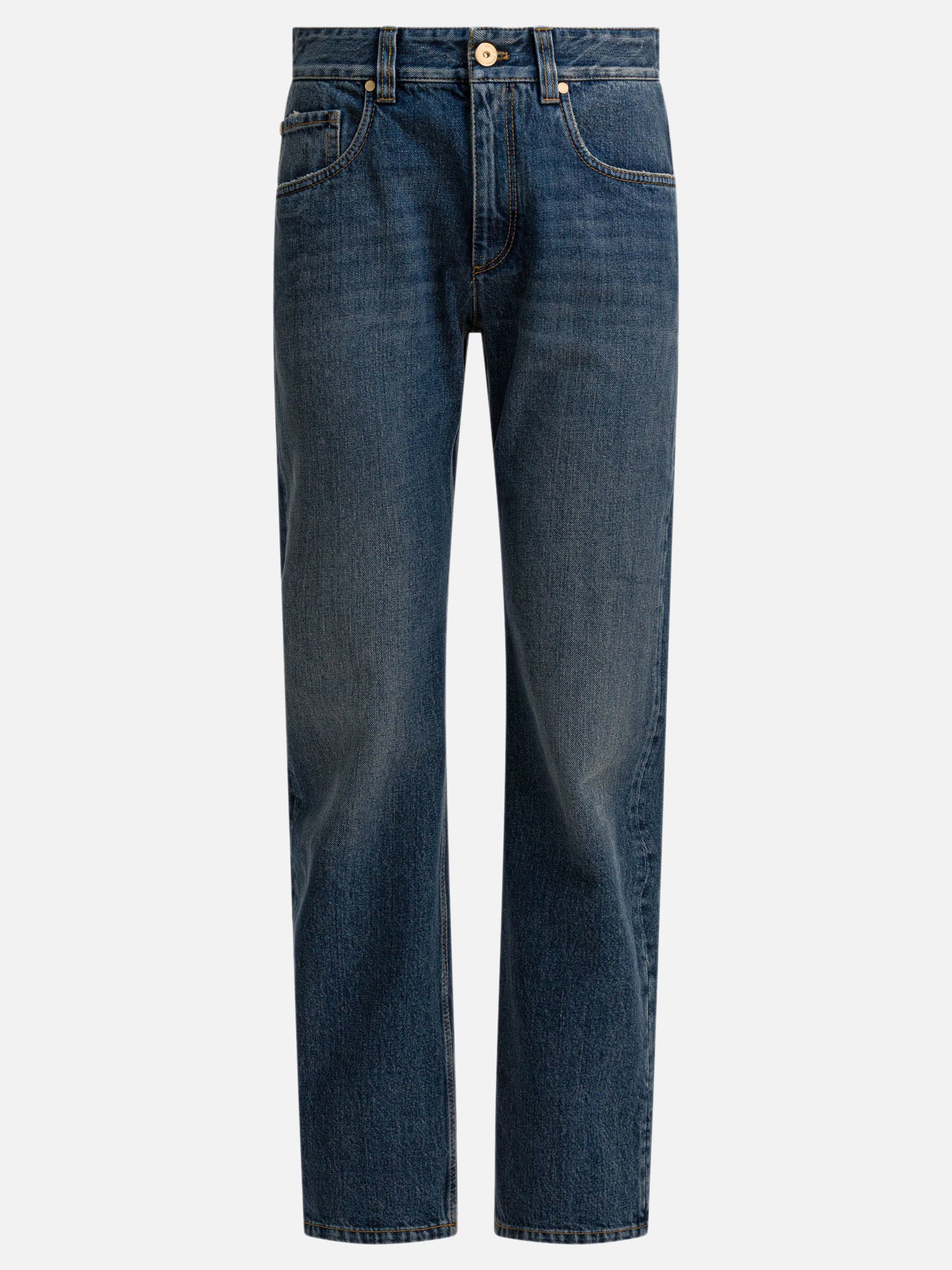 Jeans a gamba dritta Solid colour  Blu - Brunello Cucinelli Donna | PDP | VIETTI Online Store | thumbnail