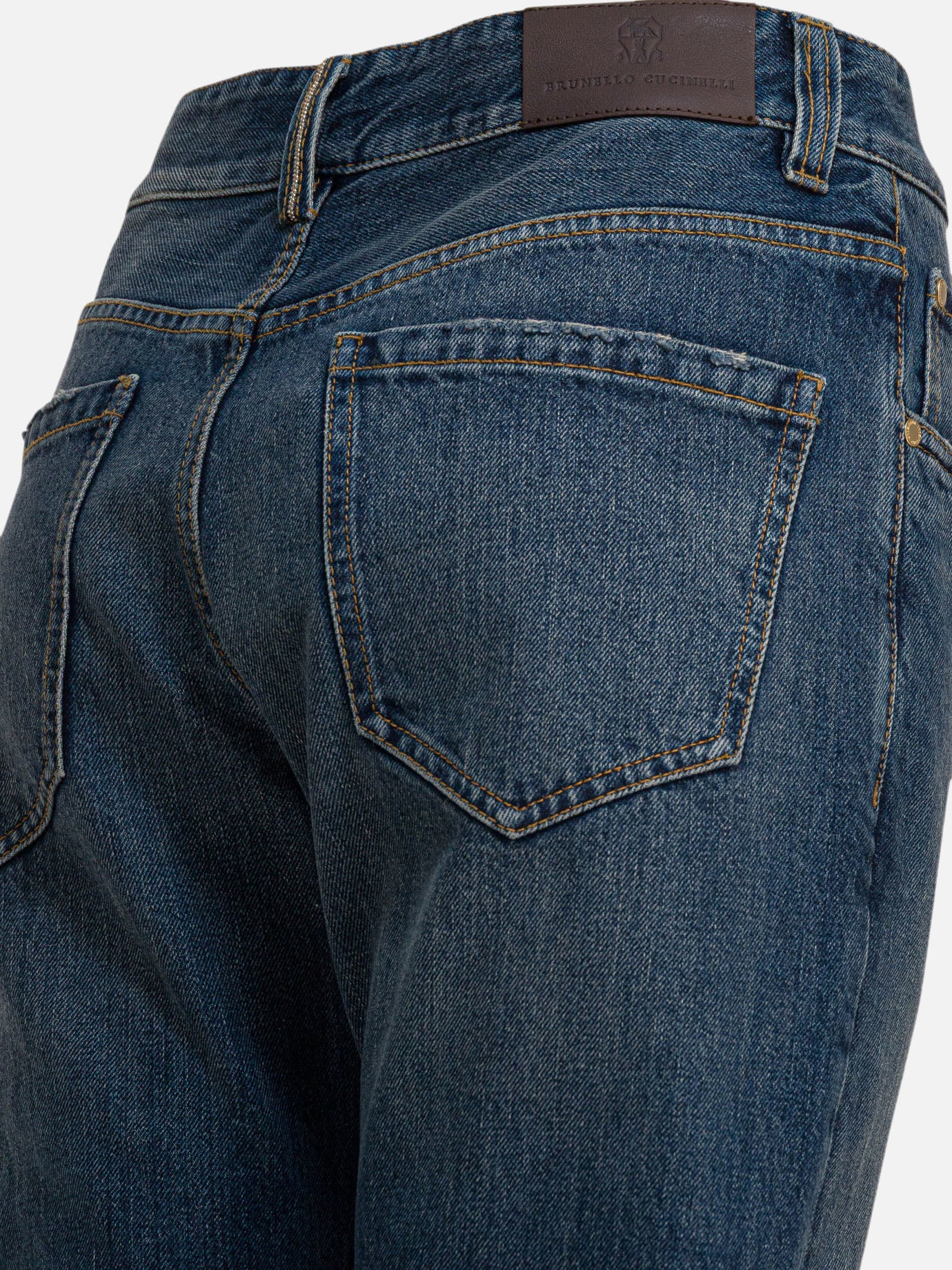 Jeans a gamba dritta Solid colour  Blu - Brunello Cucinelli Donna | PDP | VIETTI Online Store | Zoom-Modal_4
