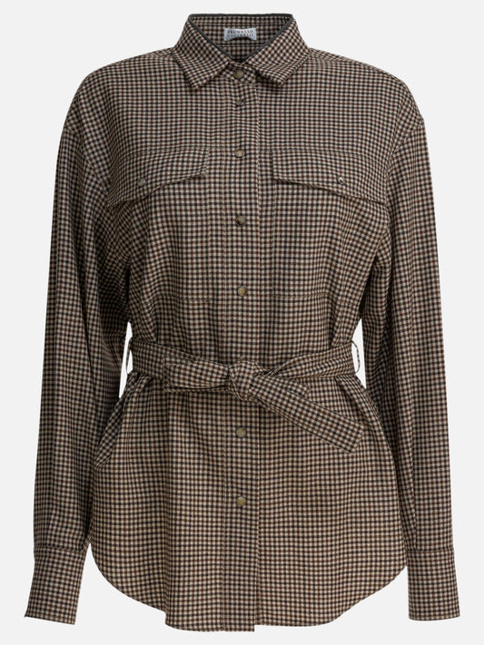 Casual shirts Check  Brown - Brunello Cucinelli Women | PDP | VIETTI Online Store 
