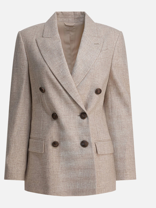 Blazer Solid colour  Beige - Brunello Cucinelli Donna | PDP | VIETTI Online Store 
