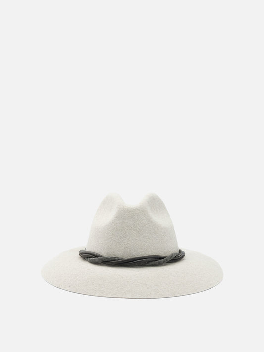 Cappelli classici 100% felt  Bianco - Brunello Cucinelli Donna | PLP | VIETTI Online Store 
