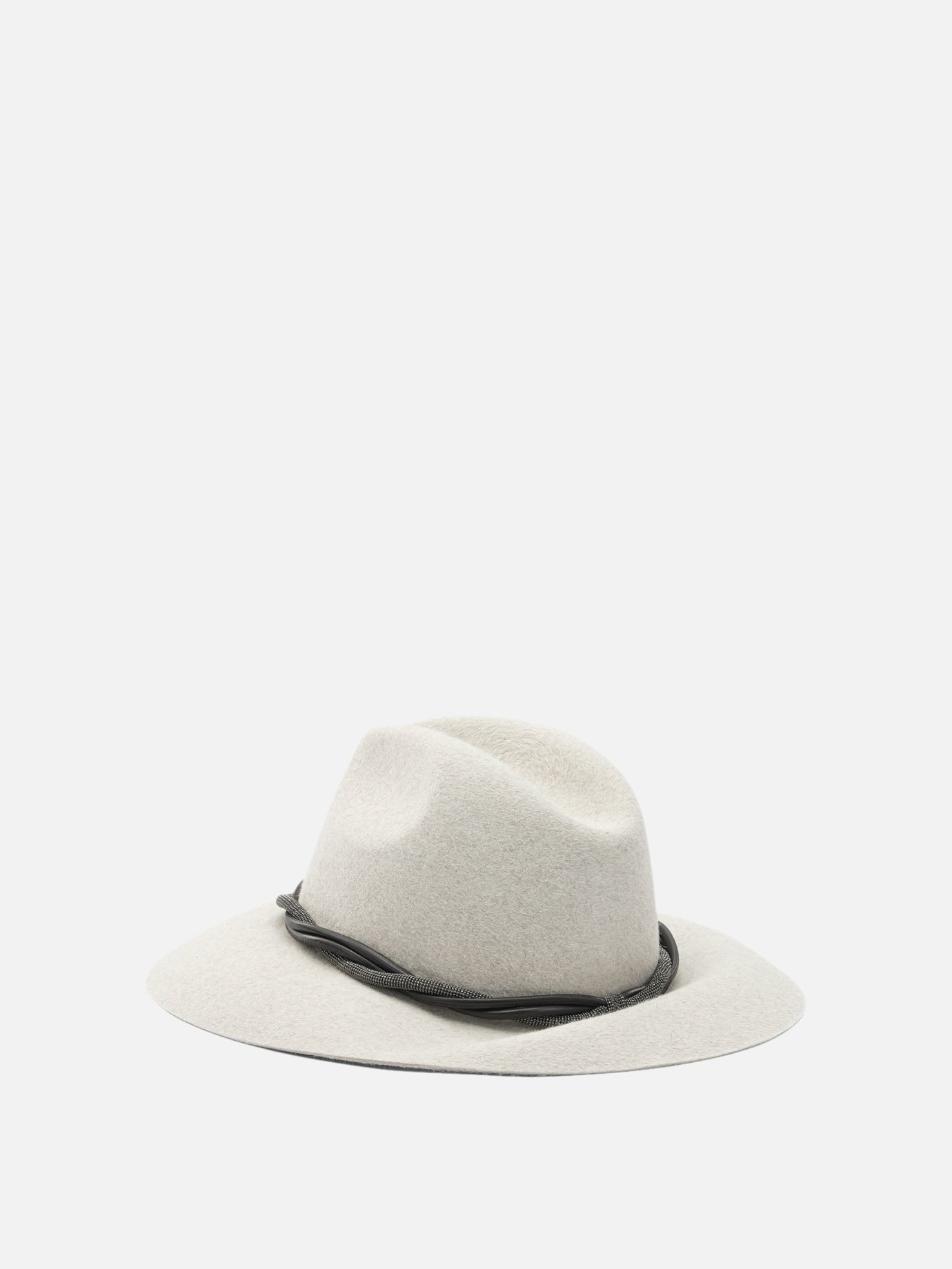 Cappelli classici 100% felt  Bianco - Brunello Cucinelli Donna | PDP | VIETTI Online Store | Zoom-Modal_3
