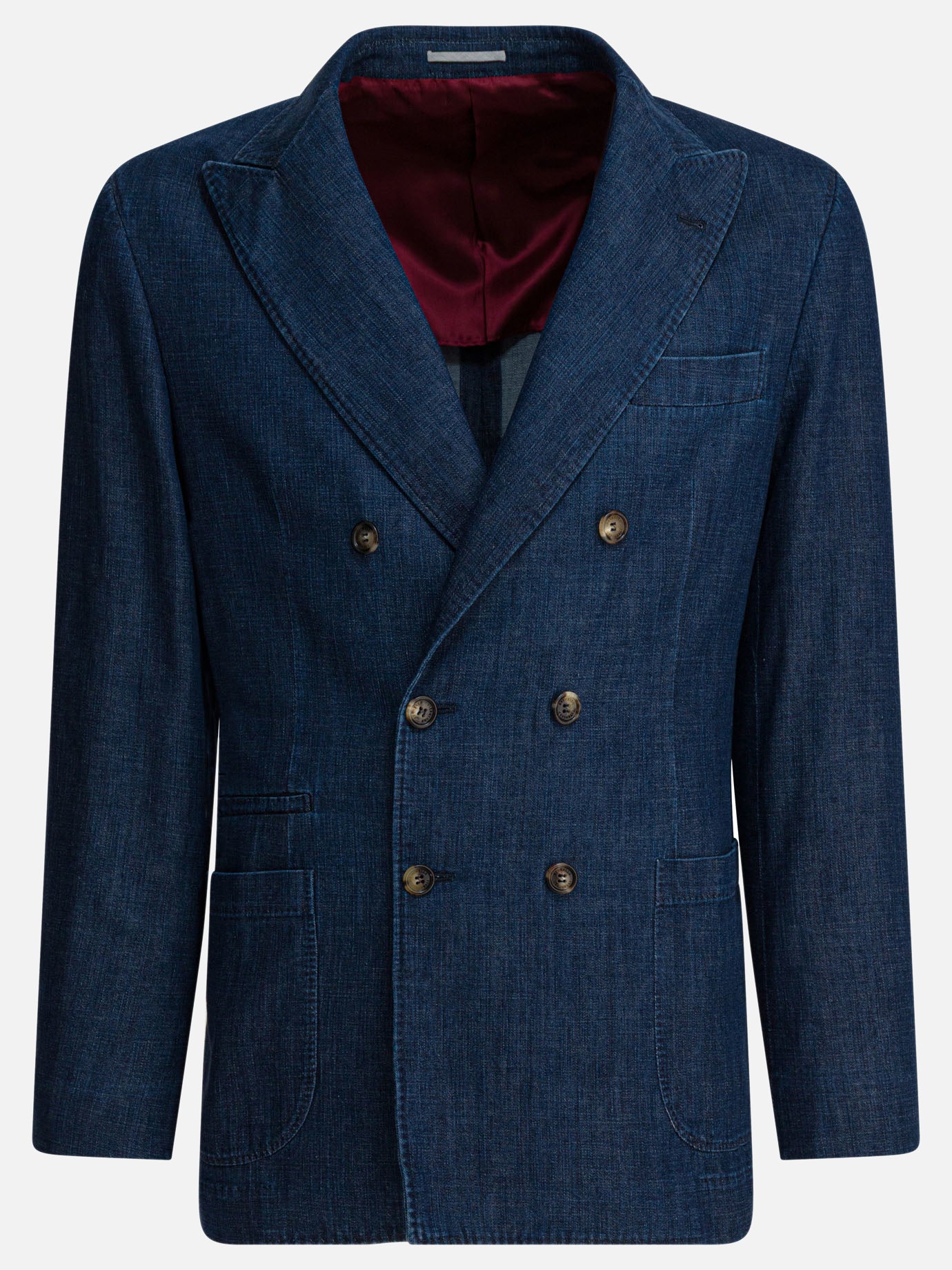 Blazer Solid colour  Blu - Brunello Cucinelli Uomo | PDP | VIETTI Online Store | thumbnail