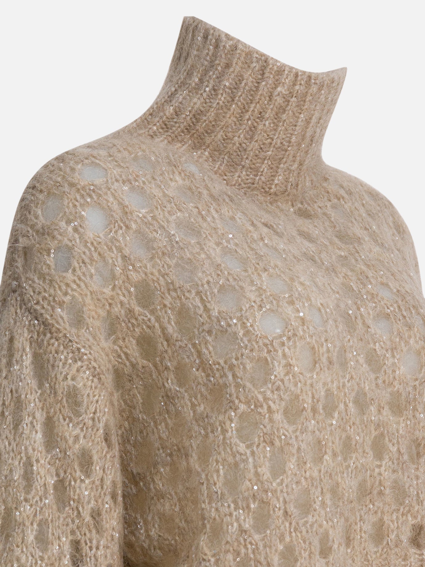 Maglioni dolcevita Solid colour  Beige - Brunello Cucinelli Donna | PDP | VIETTI Online Store | Zoom-Modal_4

