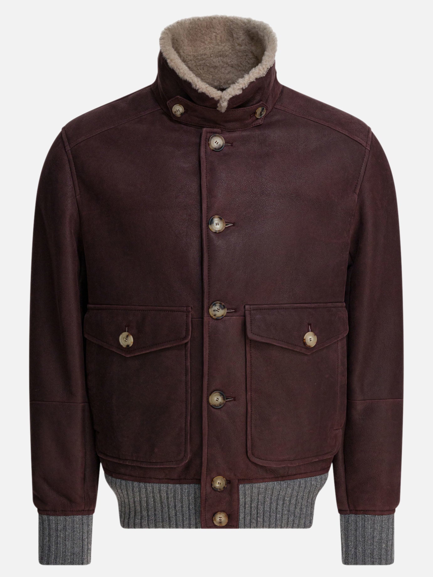 Short coats Solid colour  Bordeaux - Brunello Cucinelli Men | PDP | VIETTI Online Store | Zoom-Modal
