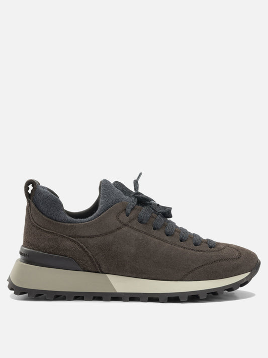 Low top sneakers 60% virgin wool 30% cashmere 10% silk  Black - Brunello Cucinelli Women | PLP | VIETTI Online Store 
