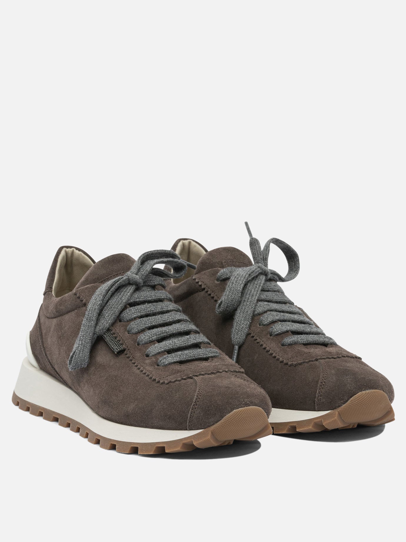 Low top sneakers 100% suede - 100% rubber  Brown - Brunello Cucinelli Women | PDP | VIETTI Online Store | Zoom-Modal_2
