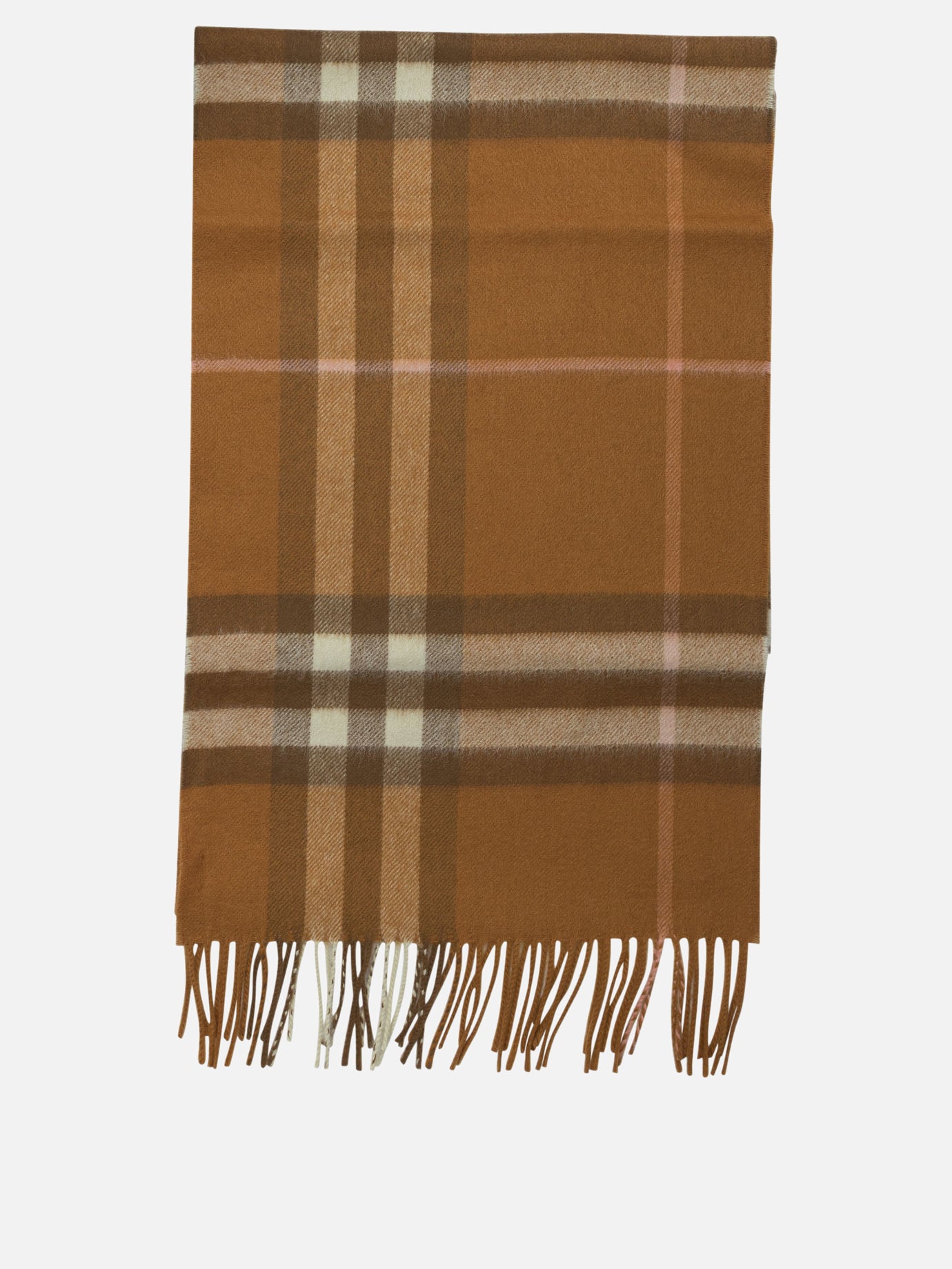 Fringed scarves 100%cashmere  Beige - Burberry Men | PDP | VIETTI Online Store | Zoom-Modal
