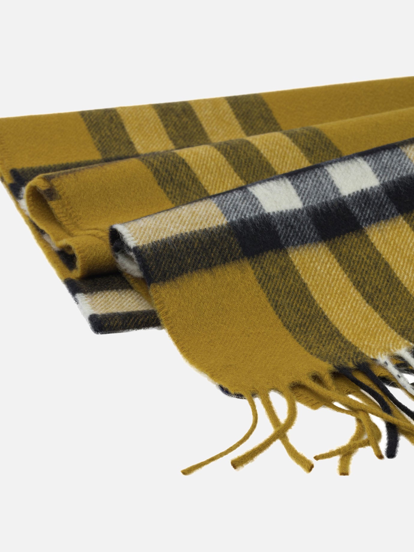 Sciarpe con frange 100%cashmere  Giallo - Burberry Uomo | PDP | VIETTI Online Store | Zoom-Modal_2
