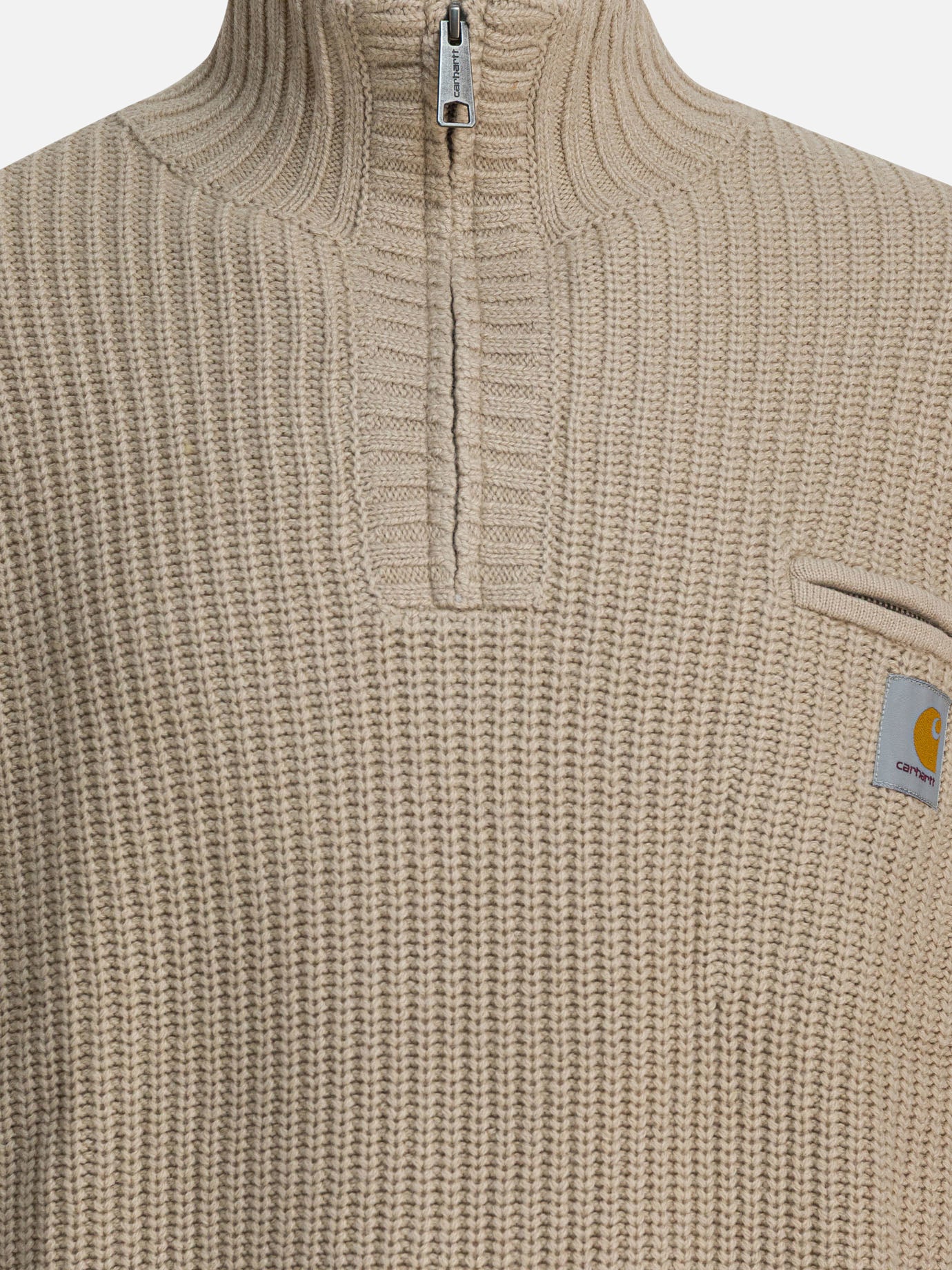 Half zip sweaters Logo  Beige - Carhartt WIP Men | PDP | VIETTI Online Store | thumbnail_3