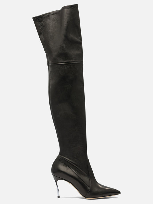 Over the knee 100% leather - 100% leather  Black - Casadei Women | PLP | VIETTI Online Store 

