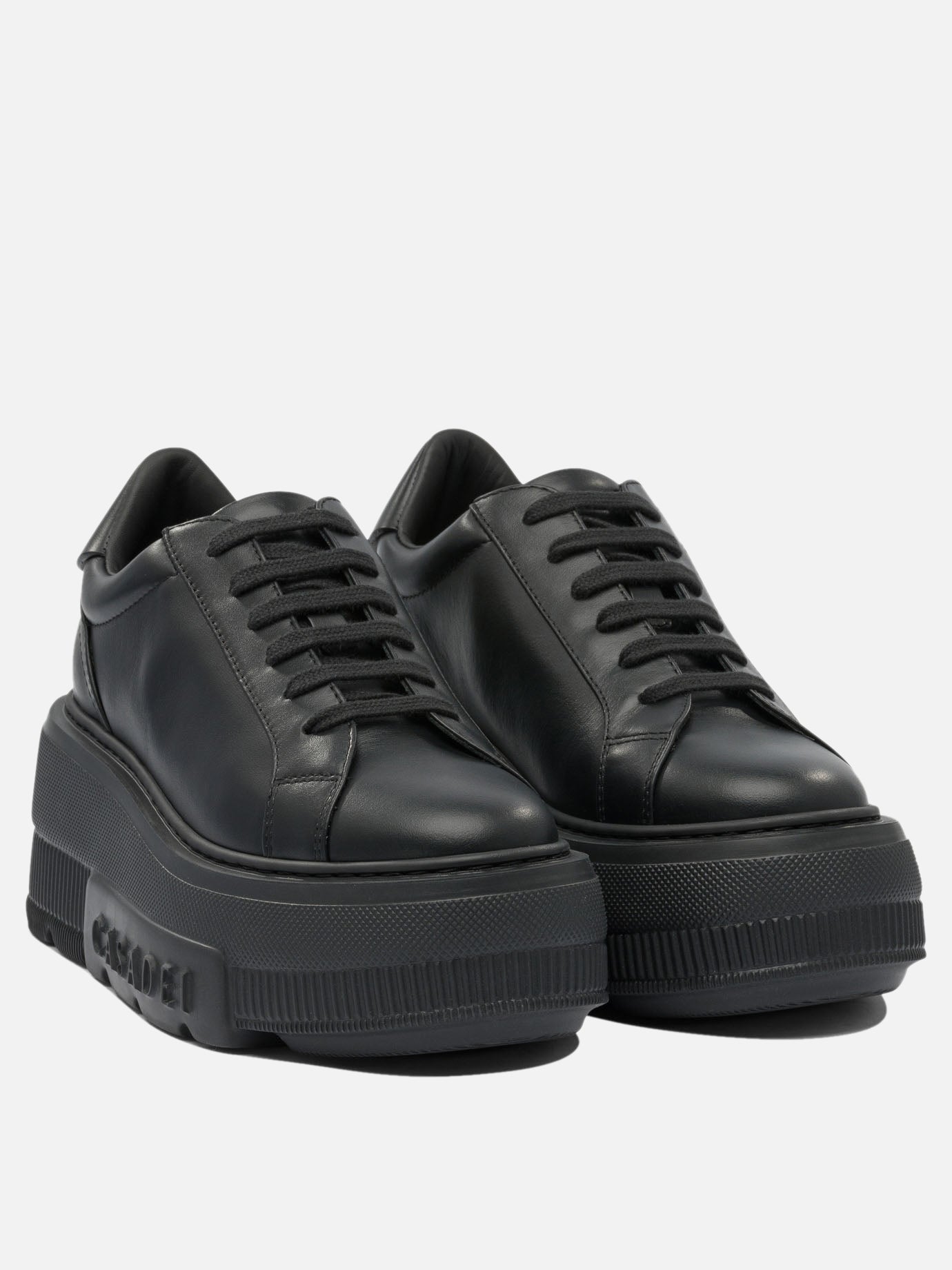 Low top sneakers 100% leather - 100% rubber  Black - Casadei Women | PDP | VIETTI Online Store | thumbnail_2